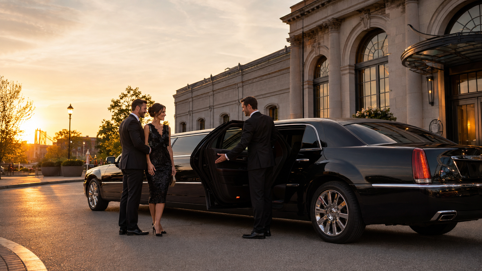 black limousine w:couple